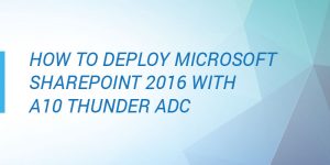 How to deploy Microsoft SharePoint 2016 with Thunder ADC